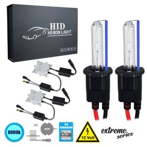 H3 XCB Line KIT Βασικού Φωτισμού Αυτοκινήτου : Μοτοσυκλέτας 3rd Generation Can-Bus Extreme Series XENON 110W 10350lm DC 9-16V Αδιάβροχο IP65 Ψυχρό Λευκό 8000K