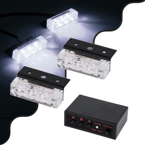 PRO Series ΣΕΤ 2 x Μπάρες Σήμανσης Οχήματος Ασθενοφόρου για Αυτοκίνητα : Φορτηγά 3 Προγραμμάτων Φωτισμού STROBE LED HIGH POWER 6W DC 10-30V Αδιάβροχο IP65 Ψυχρό Λευκό 6000K