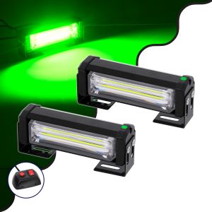 PRO Series ΣΕΤ 2 x Μπάρες Σήμανσης Οχήματος Πυροσβεστικής για Αυτοκίνητα : Φορτηγά 13 Προγραμμάτων Φωτισμού STROBE LED CREE CXB COB 18W DC 10-30V Αδιάβροχο IP65 Πράσινο