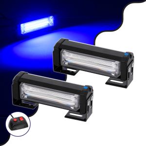 PRO Series ΣΕΤ 2 x Μπάρες Σήμανσης Οχήματος Αστυνομίας για Αυτοκίνητα : Φορτηγά 13 Προγραμμάτων Φωτισμού STROBE LED CREE CXB COB 18W DC 10-30V Αδιάβροχο IP65 Μπλε