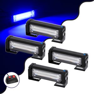 PRO Series ΣΕΤ 4 x Μπάρες Σήμανσης Οχήματος Αστυνομίας για Αυτοκίνητα : Φορτηγά 13 Προγραμμάτων Φωτισμού STROBE LED CREE CXB COB 36W DC 10-30V Αδιάβροχο IP65 Μπλε