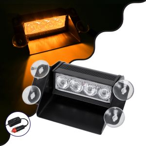 PRO Series Μπάρα Σήμανσης με Βεντούζες Στήριξης για Παρμπρίζ Οχήματος Οδικής Βοήθείας για Αυτοκίνητα : Φορτηγά 9 Προγραμμάτων Φωτισμού STROBE LED SMD 4W DC 10-30V IP20 Πορτοκαλί