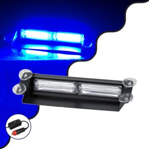 PRO Series Μπάρα Σήμανσης με Βεντούζες για Παρμπρίζ Οχήματος Αστυνομίας για Αυτοκίνητα : Φορτηγά 13 Προγραμμάτων Φωτισμού STROBE LED CREE CXB COB 18W DC 10-30V IP20 Μπλε