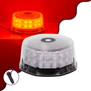 PRO Series Φάρος Σήμανσης Οχήματος Πυροσβεστικής για Αυτοκίνητα : Φορτηγά 6 Προγραμμάτων Φωτισμού STROBE LED 40W DC 10-30V Αδιάβροχος IP65 Κόκκινο