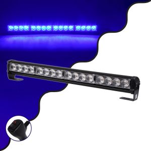 PRO Series Μπάρα Σήμανσης Οχήματος Αστυνομίας για Αυτοκίνητα : Φορτηγά 16 Προγραμμάτων Φωτισμού STROBE LED SMD 3030 32W DC 10-30V Αδιάβροχη IP66 Μπλε