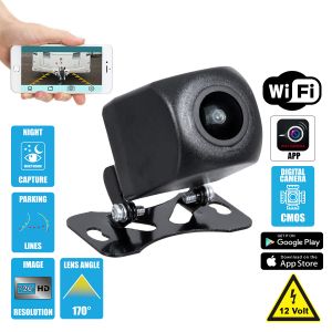 WiFi Έγχρωμη Κάμερα 720p CMOS HD Οπισθοπορείας Αυτοκινήτου DC 12V 170° με Εφαρμογή APP Night Capture με Parking Lines Αδιάβροχη IP65