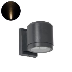 WALLLIGHT-SONA Μοντέρνο Φωτιστικό Τοίχου - Απλίκα LED 12W 1080lm 5° DC 24V Αδιάβροχο IP67 Θερμό Λευκό 2700K - CREE COB Chip : TUV SUD Driver - Γκρι Ανθρακί Ματ - Μ9.5 x Π13 x Υ11cm - 3 Χρόνια Εγγύηση