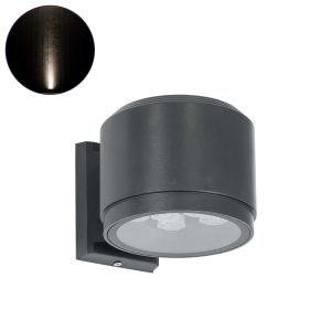 WALLLIGHT-GONA Μοντέρνο Φωτιστικό Τοίχου - Απλίκα LED 24W 2280lm 5° DC 24V Αδιάβροχο IP67 Φυσικό Λευκό 4500K - CREE COB Chip : TUV SUD Driver - Γκρι Ανθρακί Ματ - Μ13 x Π16.5 x Υ5cm - 3 Χρόνια Εγγύηση