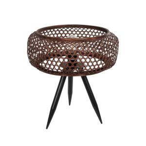 ZORION Vintage Επιτραπέζιο Φωτιστικό Πορτατίφ με Ντουί 1 x E27 AC 220-240V IP20 - Καφέ : Μαύρο - Μ40 x Π40 x Υ43.5cm