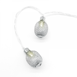 METAL PINAPPLE 10LED ΛΑΜΠΑΚ ΣΕΙΡΑ ΜΠΑΤΑΡ.(3xAA)ΘΕΡΜΟ ΛΕΥΚΟ ΑΣΗΜΙ ΜΕΤΑΛΛΟ IP20 135+30cm ΔΙΑΦΑΝ Κ