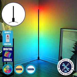 Μοντέρνο Minimal Επιτραπέζιο Μαύρο Φωτιστικό 50cm LED 8 Watt με Ασύρματο Χειριστήριο 2.4G RF : Dimmer RGBW+WW Πολύχρωμο Digital Magic Dot Pixel ALIEN Design