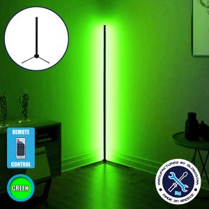 Μοντέρνο Minimal Επιτραπέζιο Μαύρο Φωτιστικό 50cm LED 8 Watt με Ασύρματο Χειριστήριο RF : Dimmer Πράσινο ALIEN Design