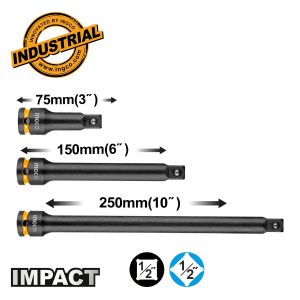ΠΡΟΕΚΤΑΣΕΙΣ ΓΙΑ ΚΑΡΥΔΑΚΙΑ IMPACT-ΑΕΡΟΣ 1/2' ΣΕΤ 3 ΤΕΜ. (75-150-250MM)