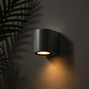 MURANO Φωτιστικό Τοίχου / Απλίκα για Λάμπα MR16 με Ντουί GU10 AC 220-240V Αδιάβροχο IP65 - Γκρι Ανθρακί Ματ - Μ8 x Π8 x Υ7cm