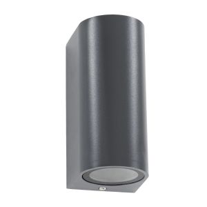 MURANO Φωτιστικό Τοίχου / Απλίκα για 2 Λάμπες MR16 με Ντουί GU10 AC 220-240V Αδιάβροχο IP65 - Γκρι Ανθρακί Ματ - Μ8 x Π8 x Υ15cm