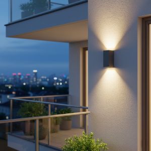 BURANO Φωτιστικό Τοίχου / Απλίκα για 2 Λάμπες MR16 με Ντουί GU10 AC 220-240V Αδιάβροχο IP65 - Γκρι Ανθρακί Ματ - Μ8 x Π8 x Υ15cm