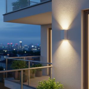 BURANO Φωτιστικό Τοίχου / Απλίκα για 2 Λάμπες MR16 με Ντουί GU10 AC 220-240V Αδιάβροχο IP65 - Λευκό Ματ - Μ8 x Π8 x Υ15cm