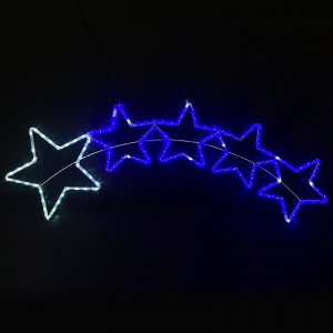 5 STARS 144 LED 6m ΜΟΝΟΚ. ΦΩΤ ΛΕΥΚΟ ΚΑΙ ΜΠΛΕ FLASH IP65, 150*50cm 1.5m ΚΑΛ.