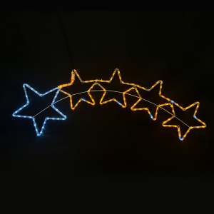 5 STARS 144 LED 6m ΜΟΝΟΚ. ΦΩΤ ΛΕΥΚΟ ΚΑΙ ΚΙΤΡΙΝΟ FLASH IP65 150*50cm 1.5m ΚΑΛ.