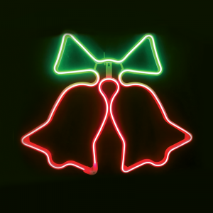 DΟUBLE BELLS 300 NEON LED 3m NEON DOUBLE SMD ΦΩΤ., ΚΟΚΚΙΝΟ+ΠΡΑΣΙΝΟ ΣΤΑΘ., IP44, 62Χ50CM, 1.5m ΚΑ