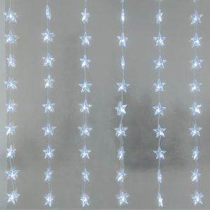 48LED ΛΑΜΠ ΚΟΥΡΤΙΝΑ ΑΣΤΕΡΙΑ 6,5cm ΨΥΧΡΟ ΛΕΥΚΟ ΑΝΤΑΠΤ ΚΑΙ 8 ΠΡΟΓΡ IP44 120cm 5M ΠΡΑΣ ΚΑΛΩΔ