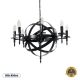 ESTELLE Vintage Κρεμαστό Φωτιστικό Οροφής με Ντουί 8 x E14 AC 220-240V IP20 - Μαύρο - Μ65 x Π65 x Y50cm