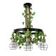HELLET Vintage Κρεμαστό Φωτιστικό Οροφής με Ντουί 6 x E27 AC 220-240V IP20 - Μαύρο : Πράσινο - Μ72 x Π72 x Υ80cm