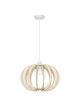 Φωτιστικό Κρεμαστό White Metal Natural Wood 1xe27