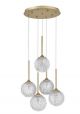 MIRANO CLEAR STRUCTURED GLASS & BRUSHED GOLD STEEL LED G9 5X5 WATT 230 VOLTIP20 BULB EXCLUDED D: 42 H: 180 CM