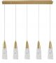 KOVAC BRUSHED GOLD STEEL & CLEAR STRUCTURED GLASS LED G9 5X5 WATT 230 VOLT IP20 BULB EXCLUDED L: 80 W: 10 H: 180 CM