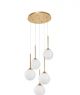 CANTONA WHITE OPAL GLASS BRASS GOLD LED G9 5X5 WATT 230 VOLT IP20 BULB EXCLUDED D: 35 H: 180 CM