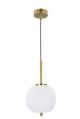 LATO OPAL GLASS ANTIQUE BRASS METAL BLACK FABRIC WIRE LED E14 1X5 WATT 230 VOLT IP20 BULB EXCLUDED D: 18.5 H1: 17.2 H2: 120 CM