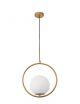 OBITAR OPAL GLASS BRASS GOLD METAL LED E27 1X12 WATT 230 VOLT IP20 BULB EXCLUDED L: 35 W: 20 H1: 37.6 H2: 120 CM