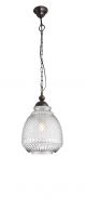TOULON CLEAR GLASS DARK BROWN BASE & CHAIN  E27 1X40W IP20 BULB EXCLUDED D: 27 H1: 45 H2: 120 CM