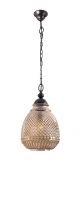 TOULON AMBER GLASS  DARK BROWN BASE & CHAIN E27 1X40W IP20 BULB EXCLUDED D: 27 H1: 45 H2: 120 CM