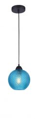 VIENTI BLUE GLASS  & BLACK METAL  E27 1X40W 230 VOLT IP20 BULB EXCLUDED D: 18 H1: 16 H2: 140 CM