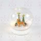 GLASS SNOW BALL DEER», 10 MINI WW LED ΛΑΜΠ. ΜΠΑΤ. (2XAAA) IP20 Φ12CM