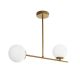 GLOBUS Μοντέρνο Φωτιστικό Οροφής με Ντουί 2 x E27 AC 220-240V IP20 - Λευκό : Χρυσό - Μ65 x Π15 x Υ23cm