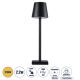 NEGA Μοντέρνο Επιτραπέζιο Φωτιστικό LED 2.2W 154lm 360° DC 5V με USB με Επαναφορτιζόμενη Μπαταρία Li-ion 3.7V 4000mAh IP20 Θερμό Λευκό 2700K με Αφή Dimmable - Lumileds SMD Chip - Μαύρο - Μ10 x Π10 x Υ39cm - 2 Χρόνια Εγγύηση