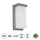 LOFT Μοντέρνο Φωτιστικό Τοίχου - Απλίκα LED 18W 1890lm 120° AC 220-240V Αδιάβροχο IP65 Φυσικό Λευκό 4500K - Bridgelux SMD Chip - Γκρι Ματ - Μ24.5 x Π11 x Υ9.5cm - 3 Χρόνια Εγγύηση