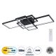QUADRA Μοντέρνο Φωτιστικό Οροφής LED 100W 12000lm 120° AC 220-240V IP20 Ρυθμιζόμενο Λευκό CCT με Χειριστήριο από 2700K έως 6000K Dimmable - Lumileds SMD Chip - Μαύρο Ματ - Μ85 x Π45 x Υ9cm - 3 Χρόνια Εγγύηση