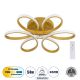 MARGARET Μοντέρνο Φωτιστικό Οροφής LED 54W 6210lm 360° AC 220-240V IP20 Ρυθμιζόμενο Λευκό CCT με Χειριστήριο από 2700K έως 6000K Dimmable - Lumileds SMD Chip - Χρυσό Βούρτσας - Μ57 x Π57 x Υ12cm - 3 Χρόνια Εγγύηση