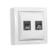ΠΡΙΖΑ ΤΗΛΕΦΩΝΟΥ ΔΙΠΛΗ RJ11 & RJ45 cat.5e IP20 ΛΕΥΚΗ