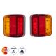 Ζευγάρι Universal Φανάρια για Τρέιλερ LED - DC 12V - Κόκκινο - Πορτοκαλί - Λευκό - Αδιάβροχα IP66 - Μ10.3 x Π10.3 x Υ3cm - 1 Χρόνο Εγγύηση